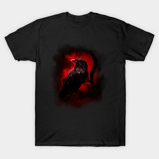 Blood Moon Raven's Night T-Shirt by Ink Raven